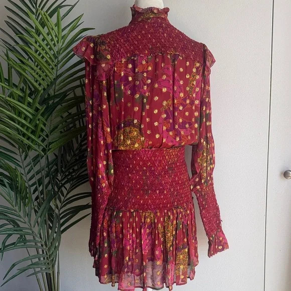 FARM RIO Banana Leaf Print Dress s - Picture 5 of 6